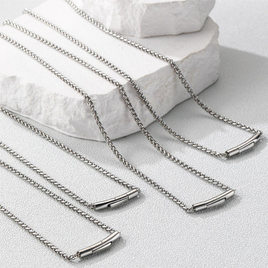 Women's & Men's Stainless Steel Keel Chain Titanium Clavicle Necklaces
