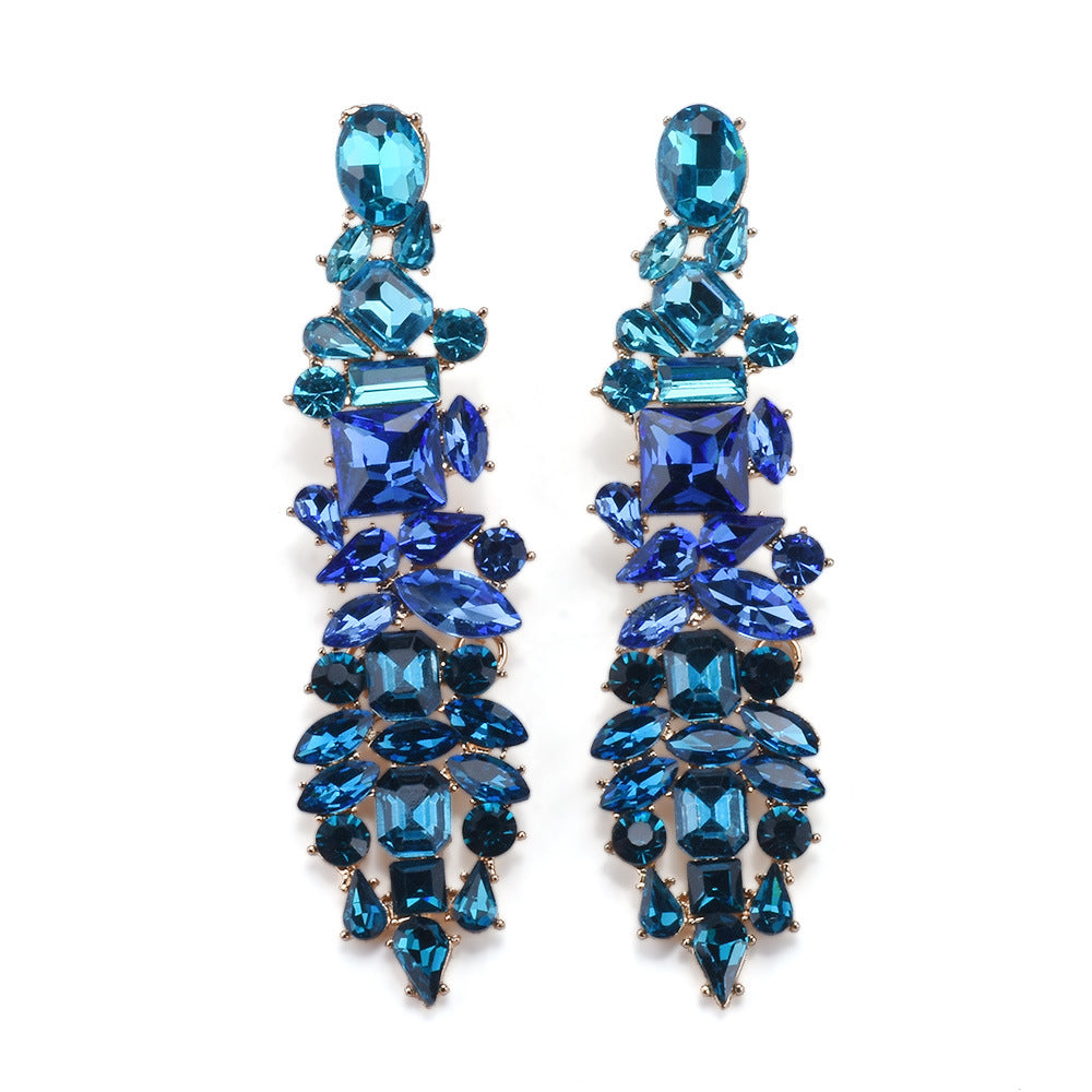 Women's Exaggerated Tassel Fashion Creative Rhinestone Long Earrings