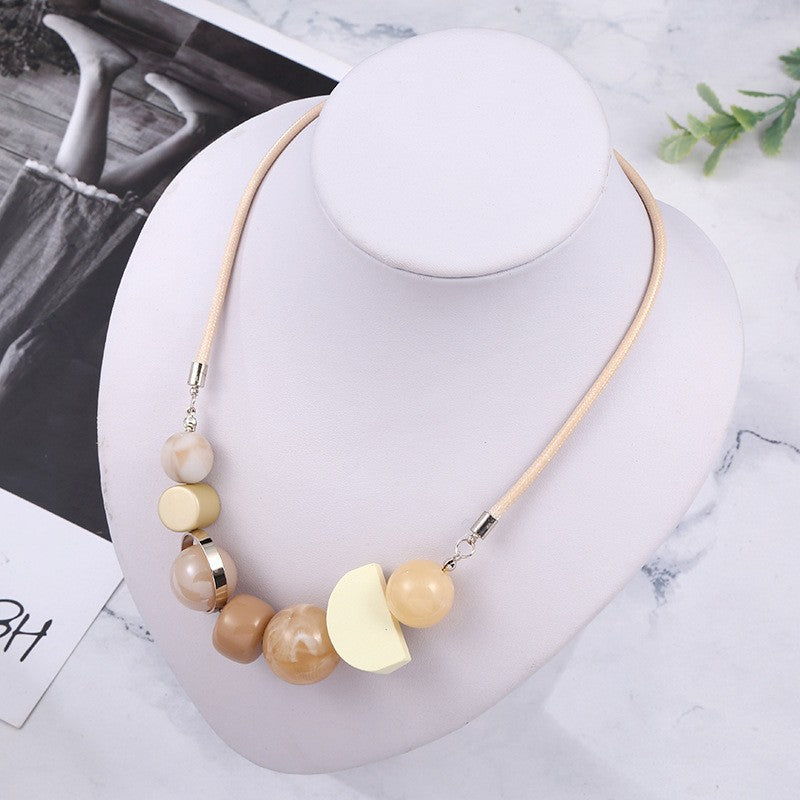 Women's Geometric Beaded Light Luxury Fashion Simple Clavicle Necklaces
