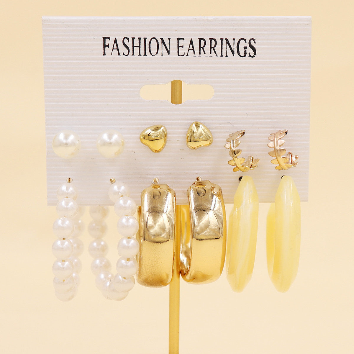 Women's Color Resin Leopard Print Pairs Retro Fashion Earrings