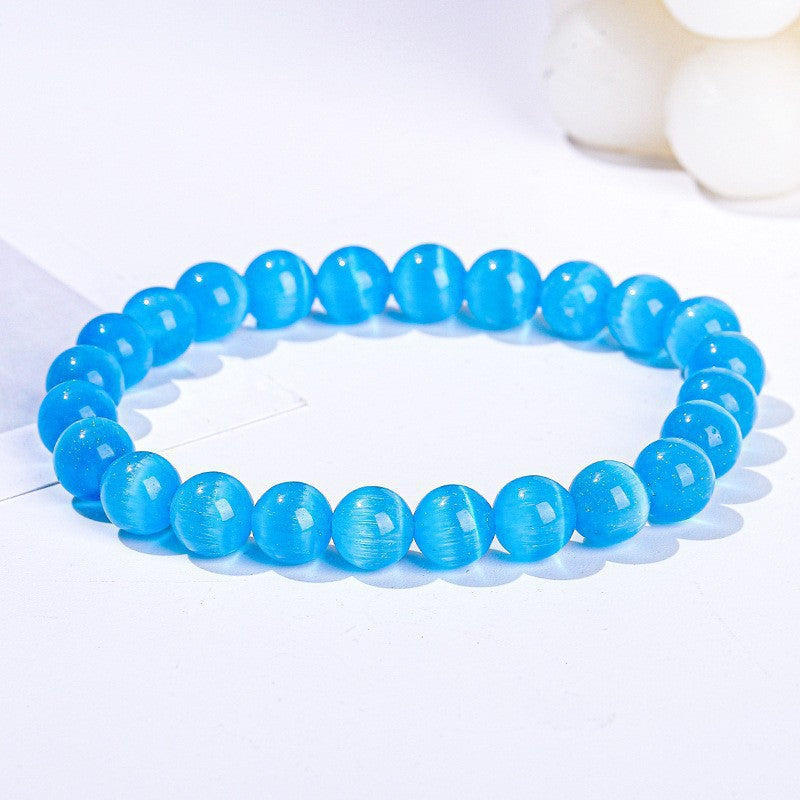 Sea Blue Opal Crystal High Goods Hand High-grade White Bracelet