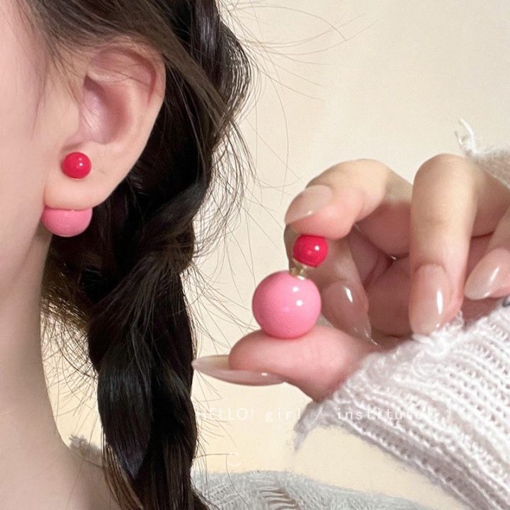 Women's Summer Cold Blue Flower For Seaside Vacation Style Niche Stud Earrings