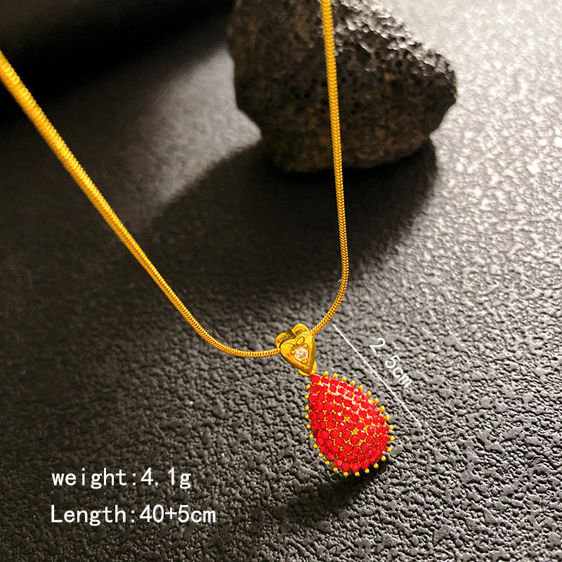 Women's Full Zirconium Drop Fashion Temperament Entry Lux Style Necklaces