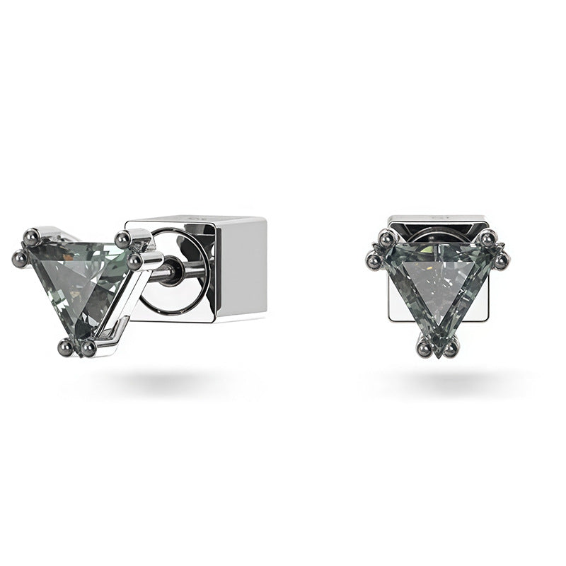Austrian Crystal Thick Gold Plated Double-sided Rotating Earrings
