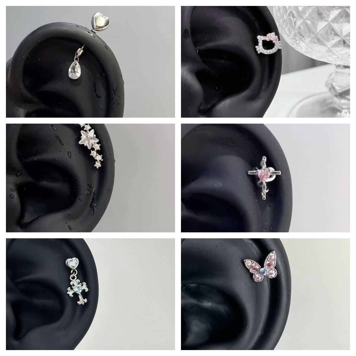 Bone Small Versatile Butterfly Design Pin Stud Earrings