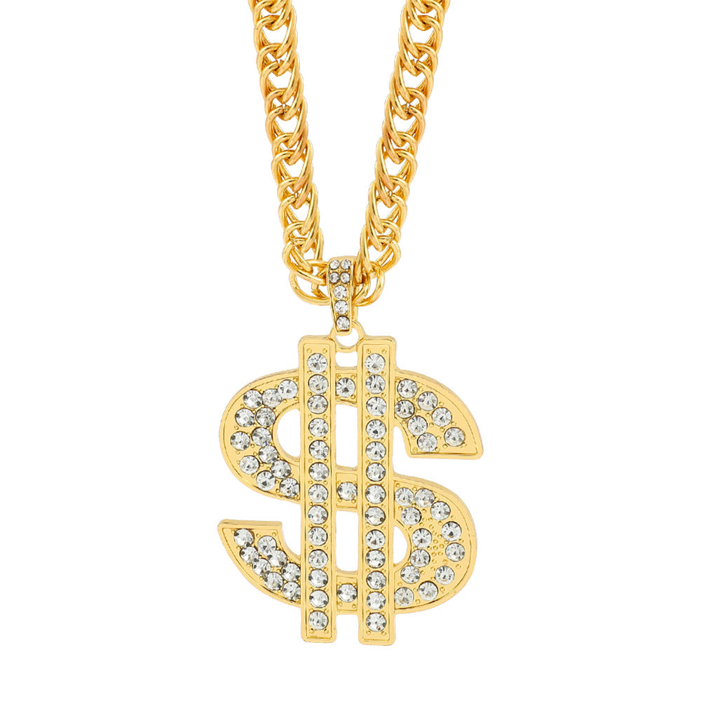 Fashion Trend Rotating Dollar Hipster Rotatable Necklace