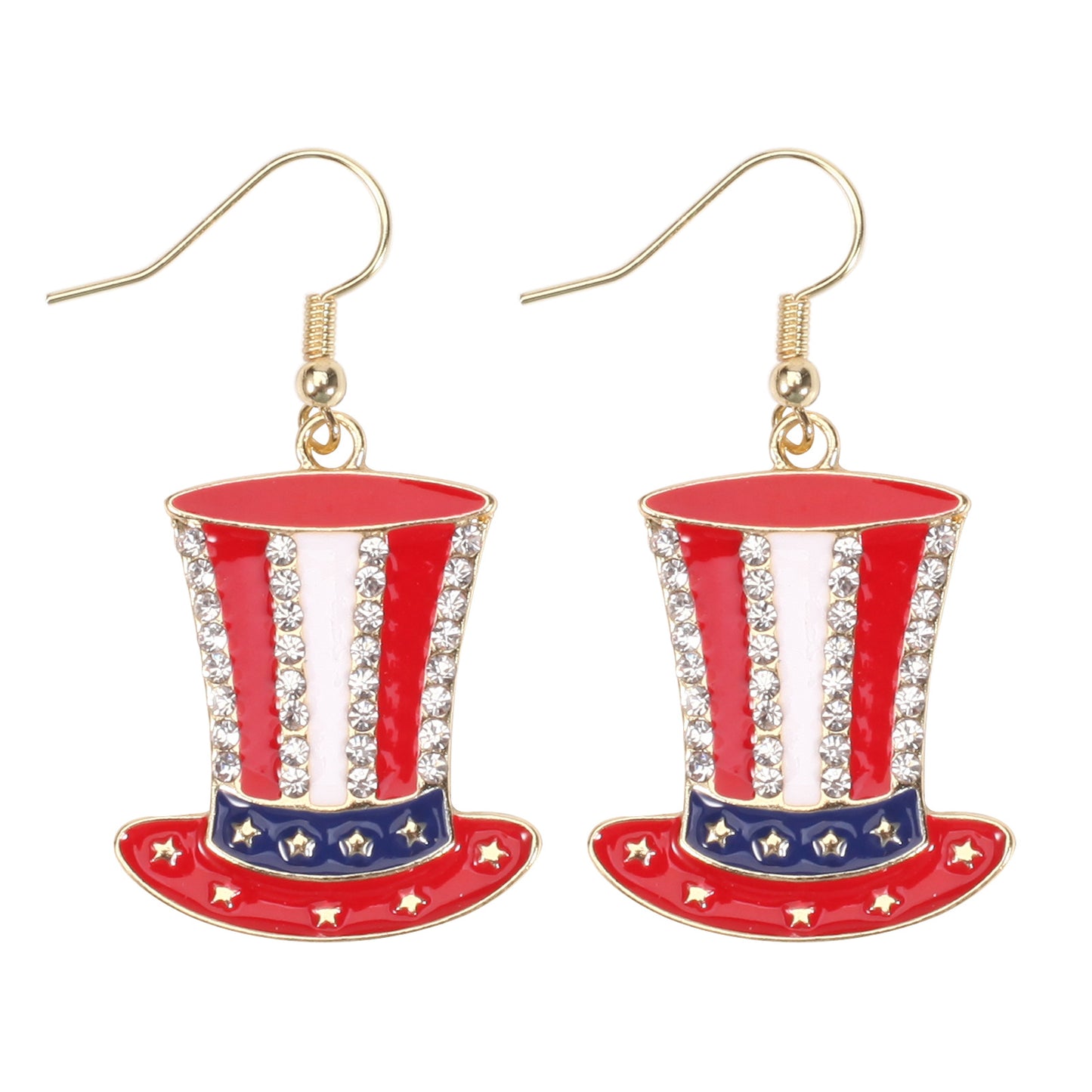 July Flag Independence Day War Veterans Earrings