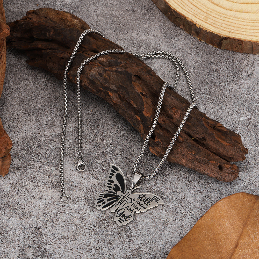 Stainless Steel Flat Personalized Creative Colorful Necklace