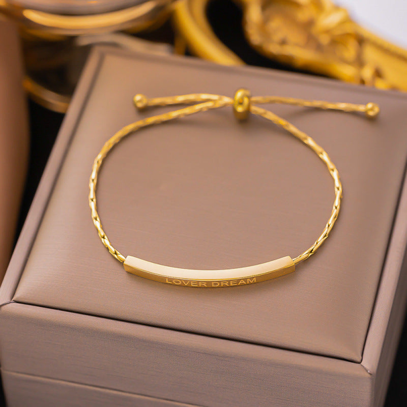 Titanium Steel Female Gold Fashion Light Luxury High Bracelets