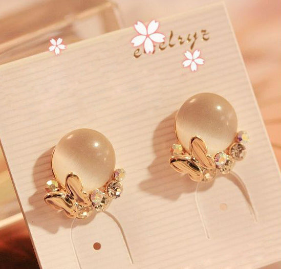 Opal Graceful Geometric Diamond Water Drop Earrings