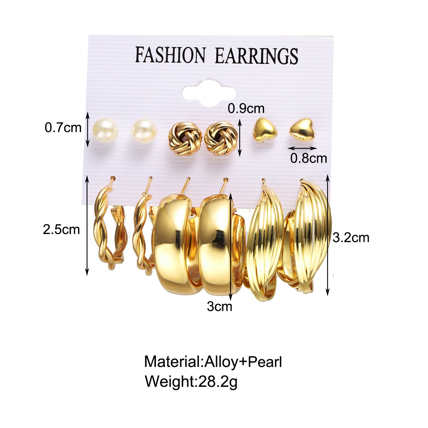 Metal Circle Suit Set Creative Personality Earrings