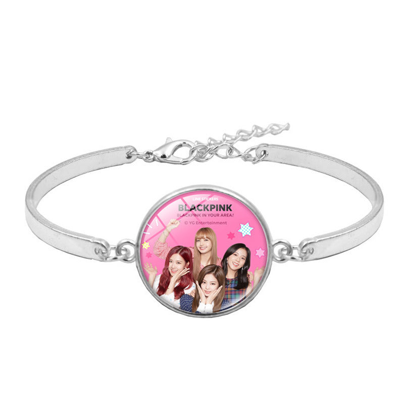 Female Star Combination Peripheral Pink Black Birthday Bracelet