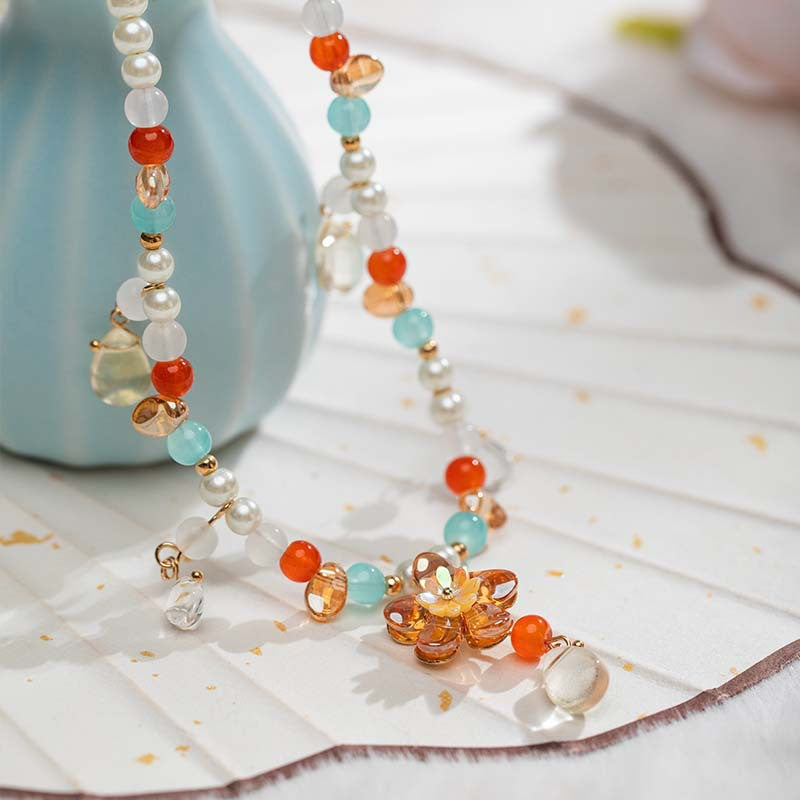 Chinese Simple Fairy Clavicle Chain Of Precious Stones Han Necklace