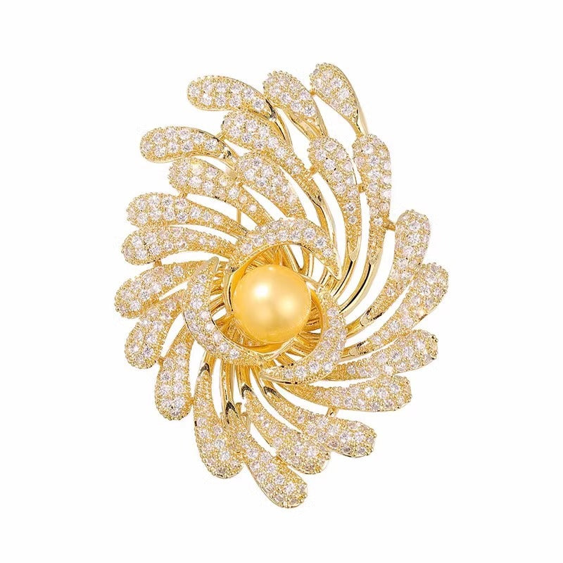 Golden Pearl Corsage Wheat Brooch Female High-grade Brooches