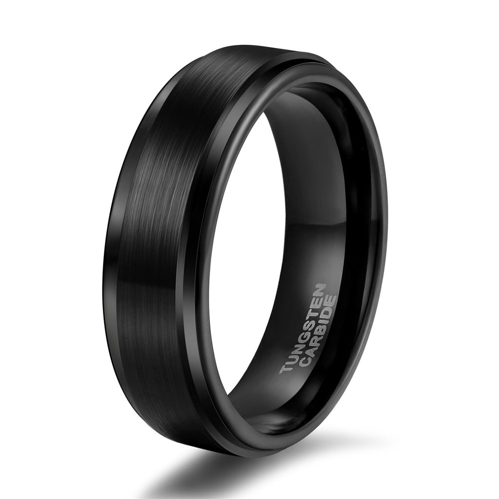 Men's Sier Black Gold Blue Tungsten Rings