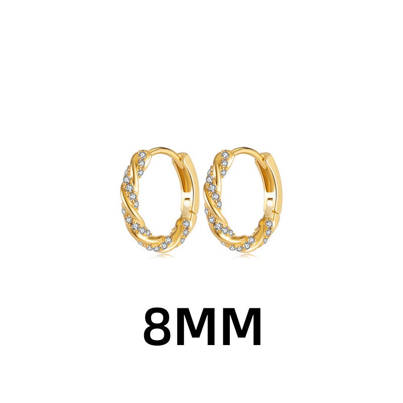 Spot Drill Twist Hot Push Geometric Warping Mobius Inlaid Zircon Rings