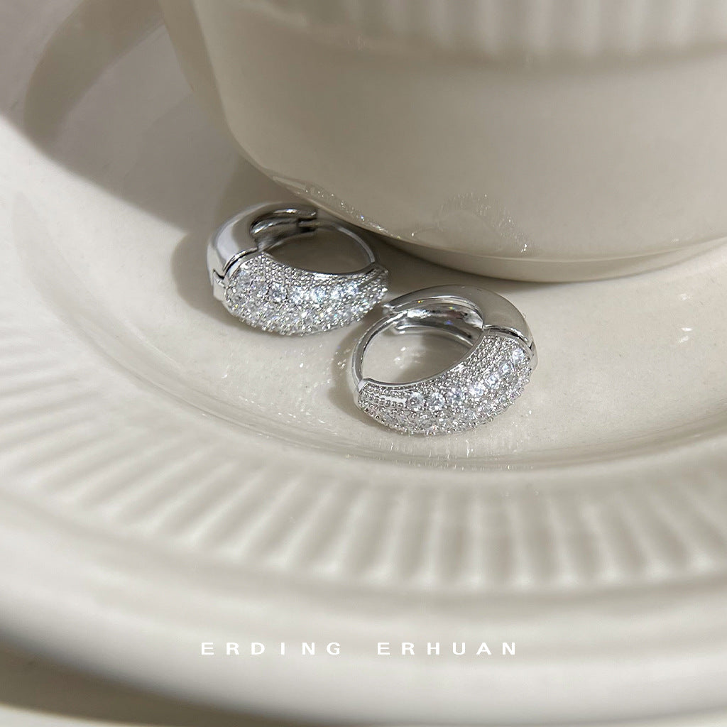 Fashion Commuter Simple High Sense Round Clip Temperament Earrings