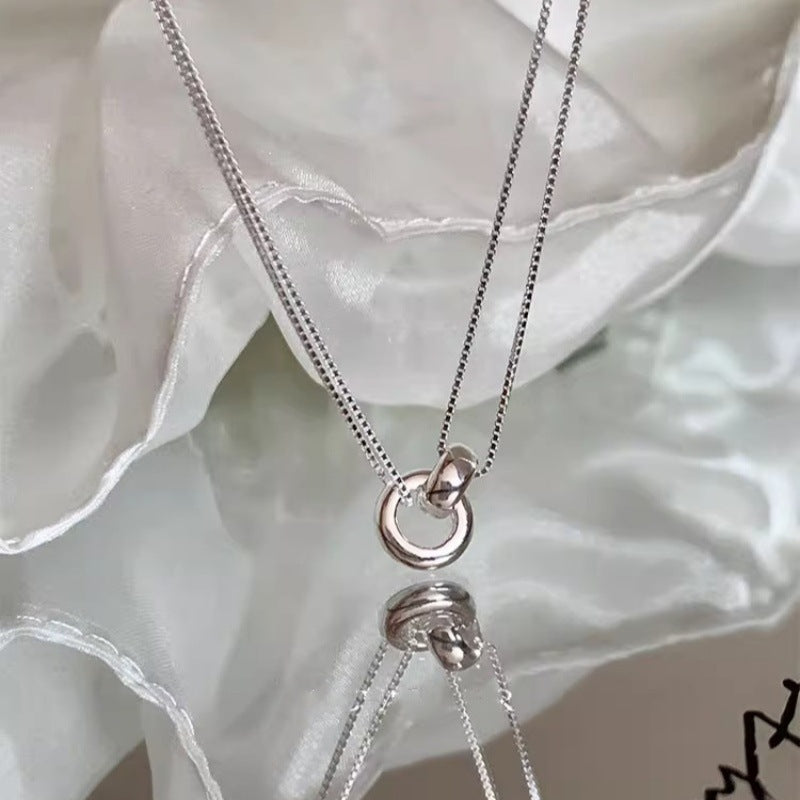 Women's Simple Buckle Design Clavicle Chain Necklace