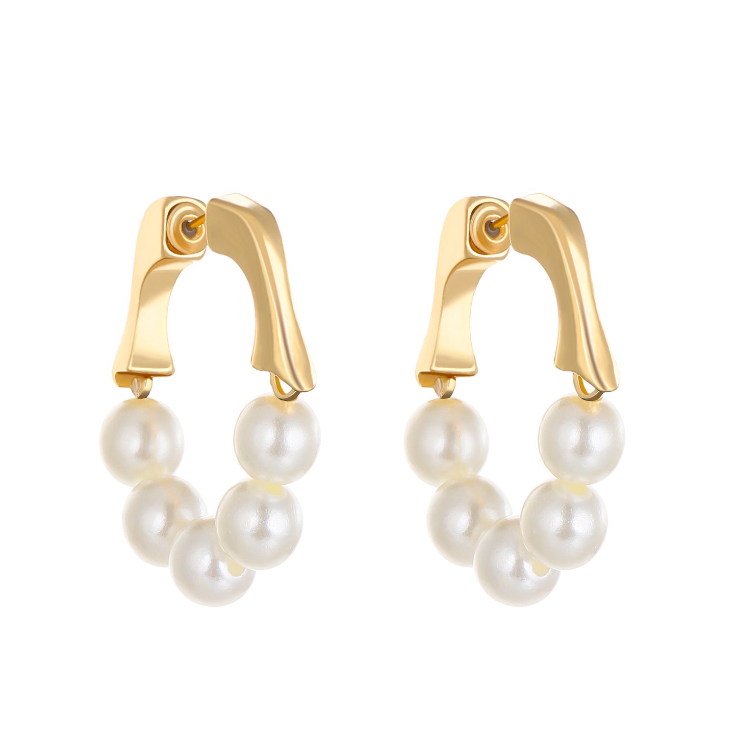 French Retro Green Design Cold Style Ball Bead Ear Buckle