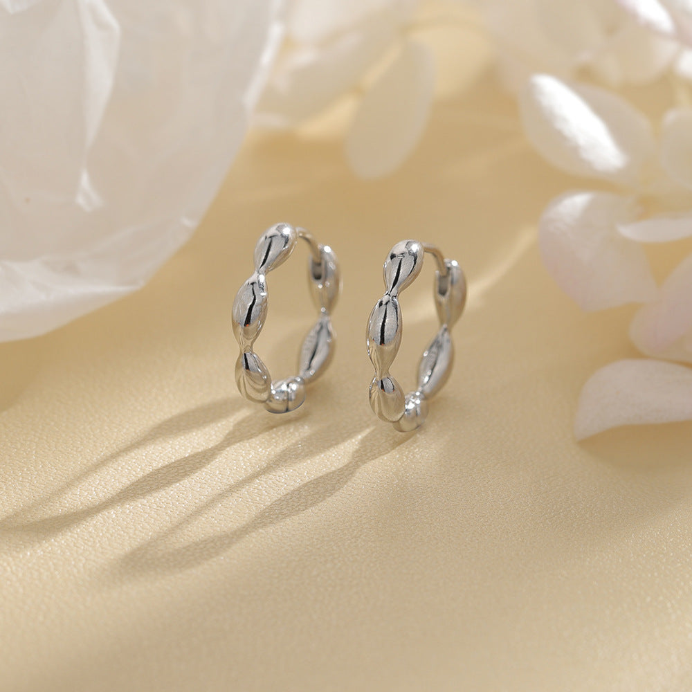 Grain Design Female Personality Trendy Temperament Peas Cold Style Olive Earrings