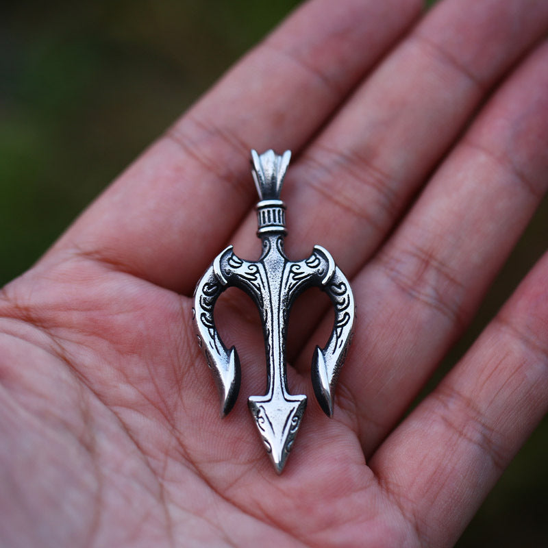 Men's Vintage Stainless Steel Sea King Trident Pendants