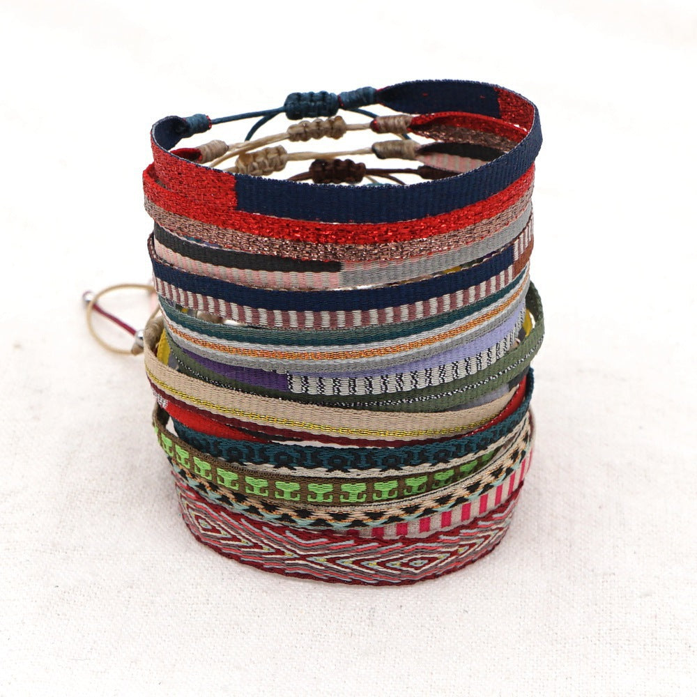 Bohemian Style Colombia Nepal Ethnic Webbing Bracelets