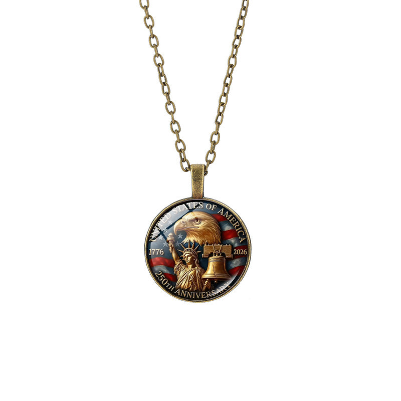 Popular Weekly Commemorative Liberty Bell National Flag Totem Necklaces