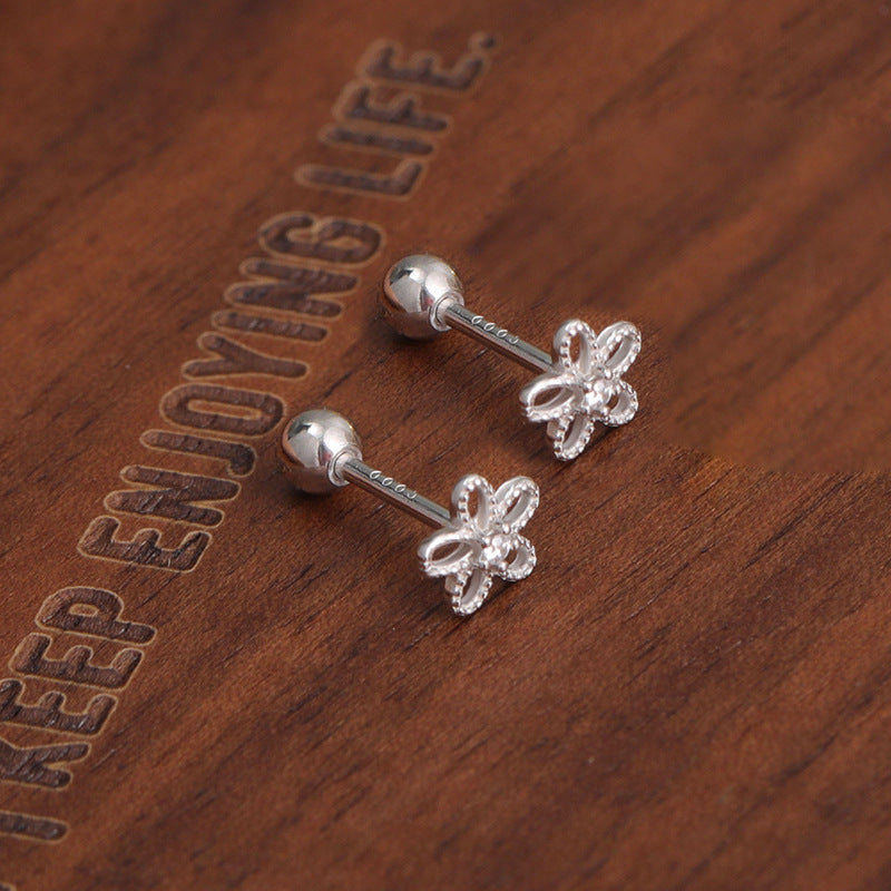 Female Screw Tightening Buckle Design Sense Stud Earrings