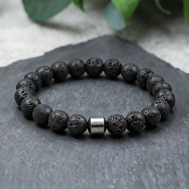 White Turquoise Tigereye Volcanic Rock Green Malachite Bracelet