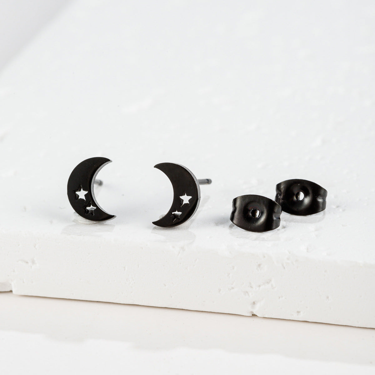 Small Animal Cat Plaid Bird Ear Geometry Stud Earrings