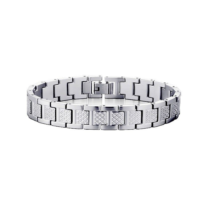 Women's & Men's Adjustable Titanium Steel Curved Can Carve Writing Stainless Gold Bracelet