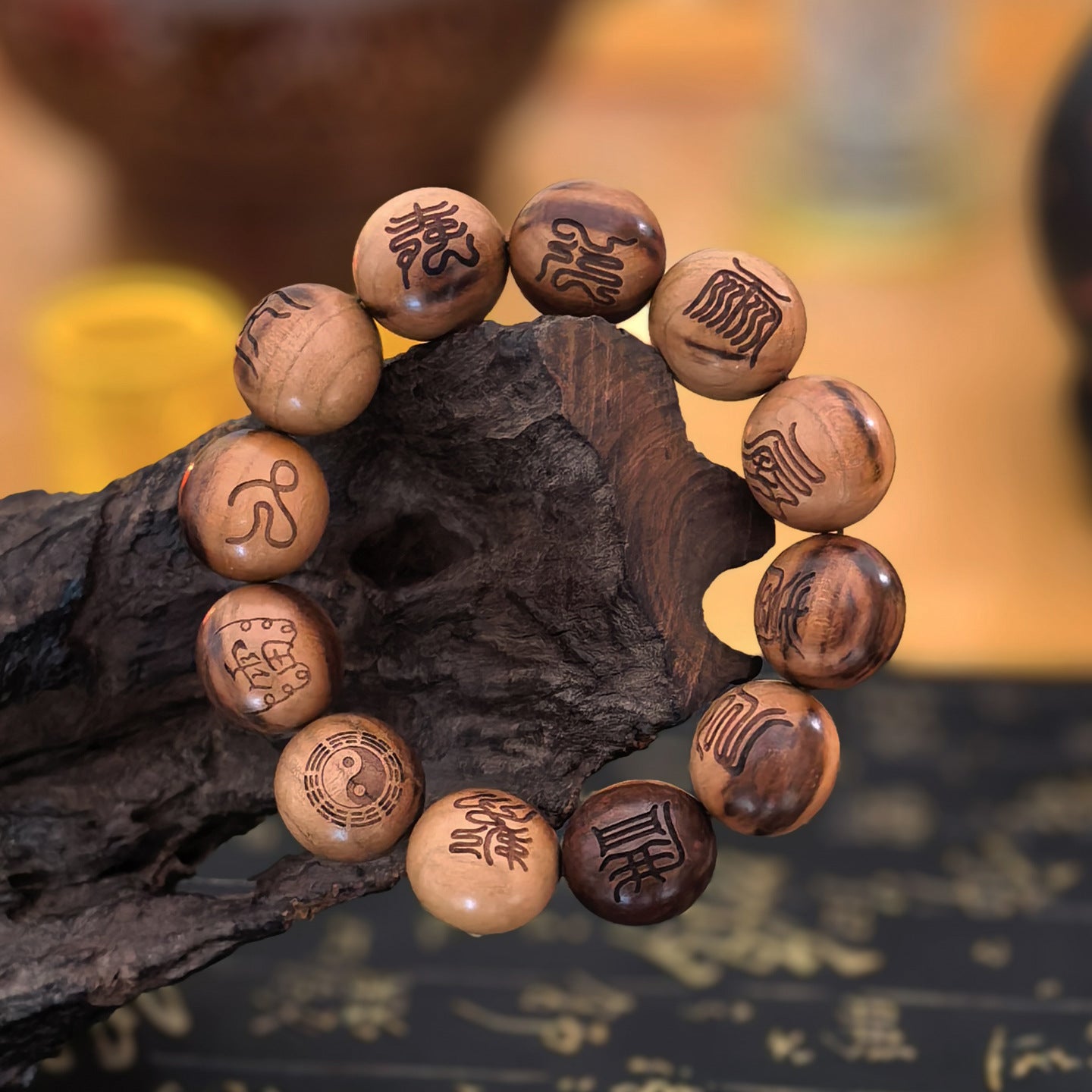 Thunder Wood Peach Nine Words Real Spade Cross Sky Sutra Bracelet