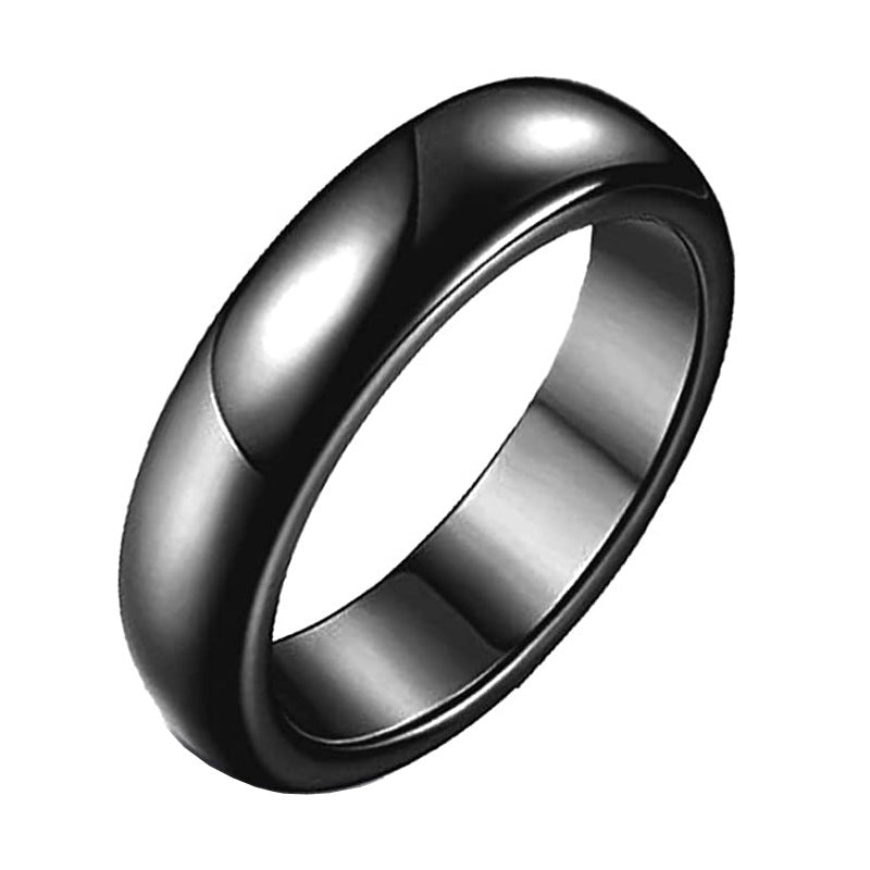Women's & Men's Hematite Shank Haematite Curved Diamond Surface Ring