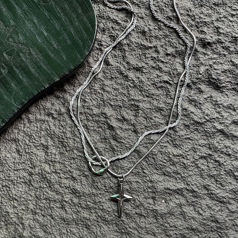 Women's & Men's Gager Stainless Steel Simple Star Design Clavicle Chain Pendants