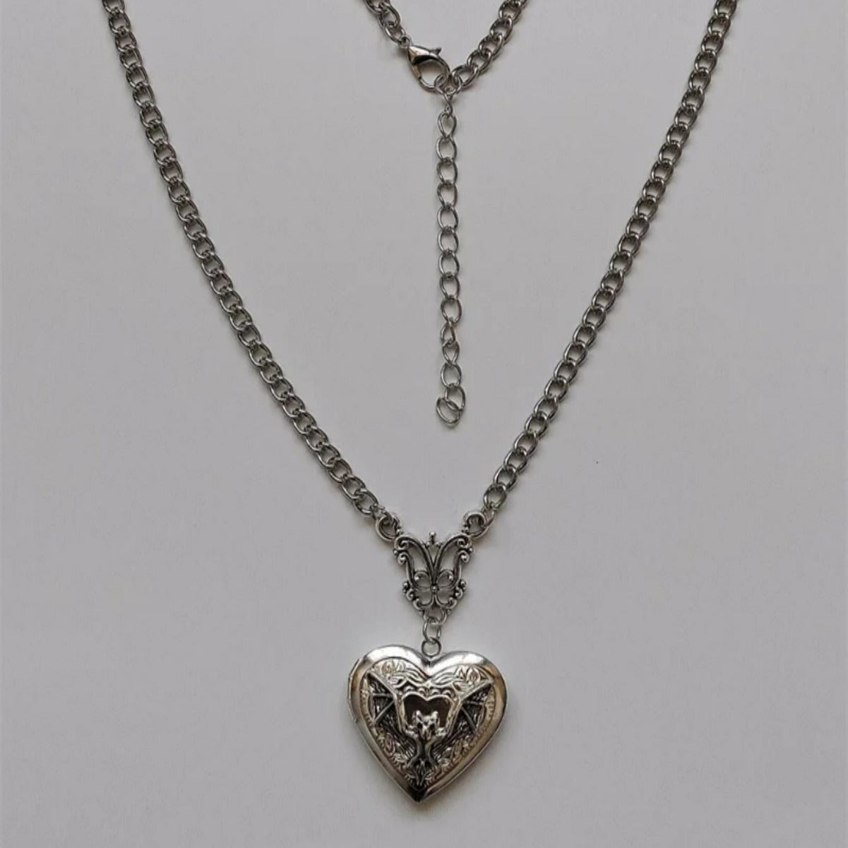 Mini Sier Heart Box Vintage Simple Stainless Necklaces