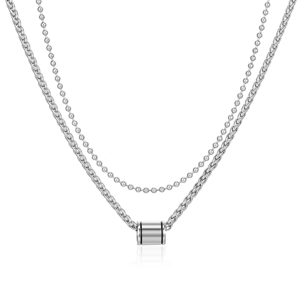 Style Titanium Steel Small Waist Cylindrical Niche Necklaces