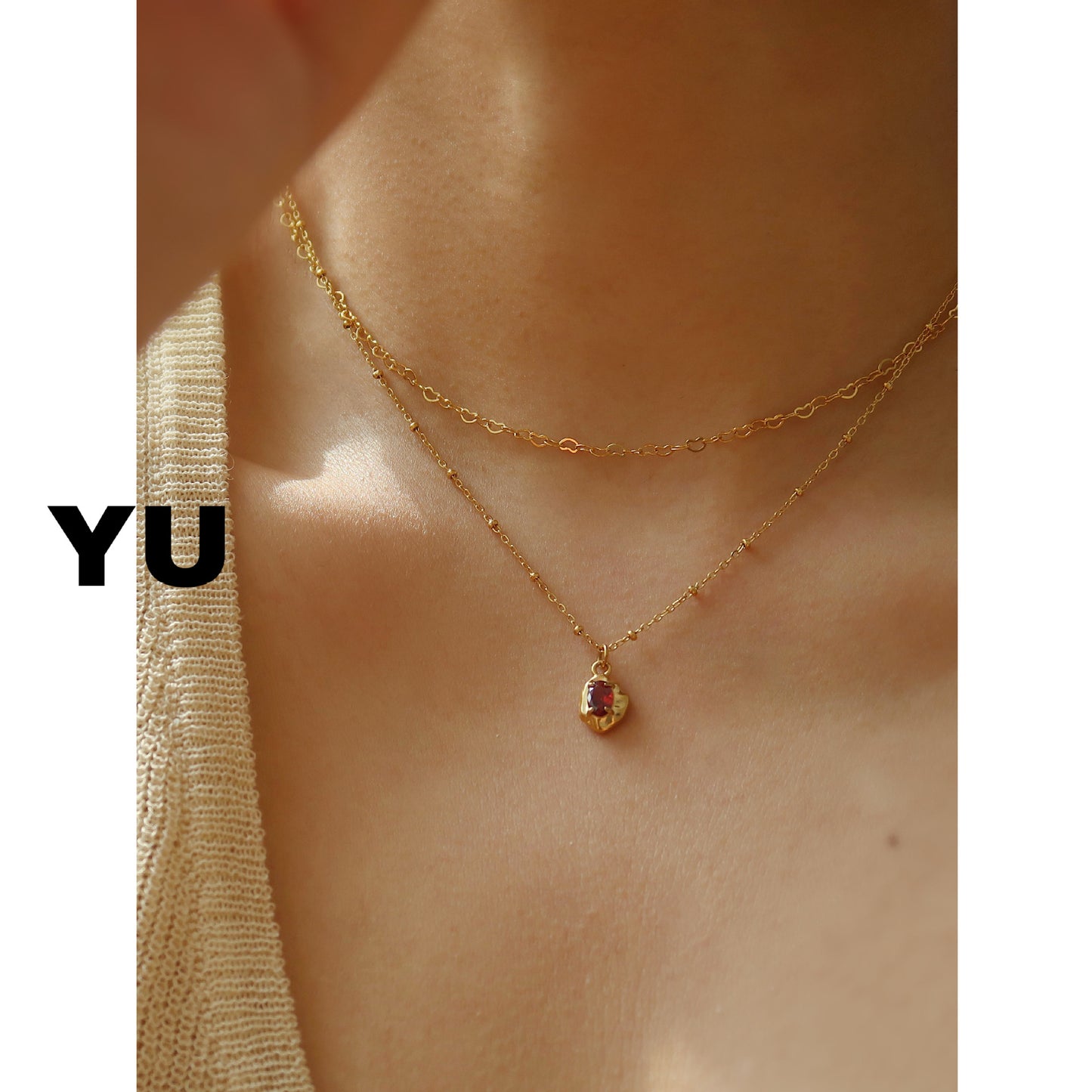 Zircon Rhinestone With Yu Daily Titanium Necklaces