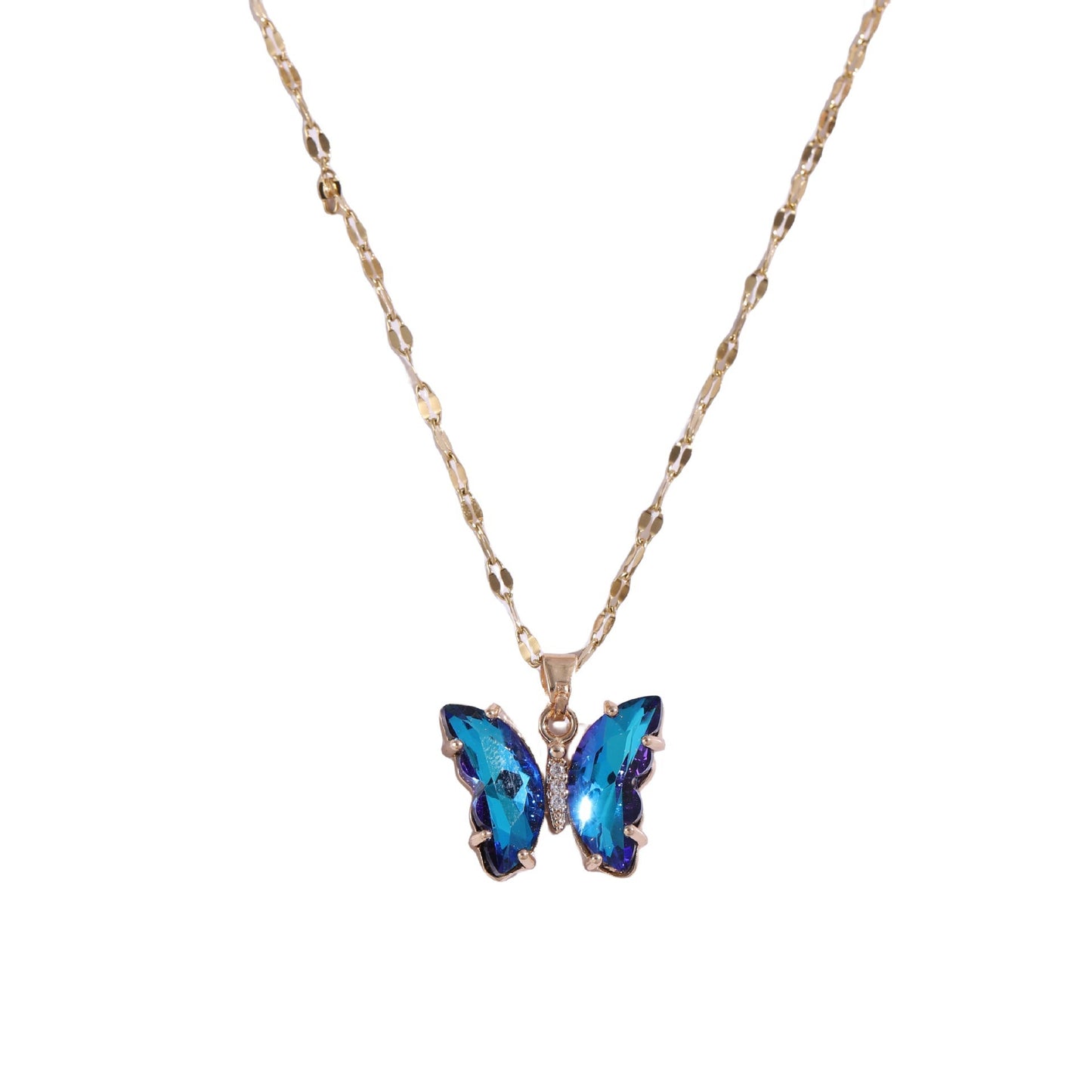 Women's Rhinestone Butterfly Short Light Luxury Crystal Necklace