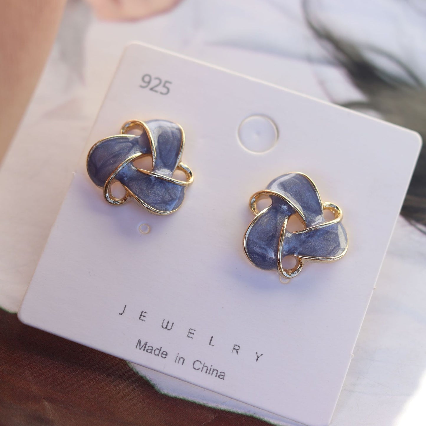 Enamel Drip Triangle Geometric Ear Palace Style French Fashion Stud Earrings