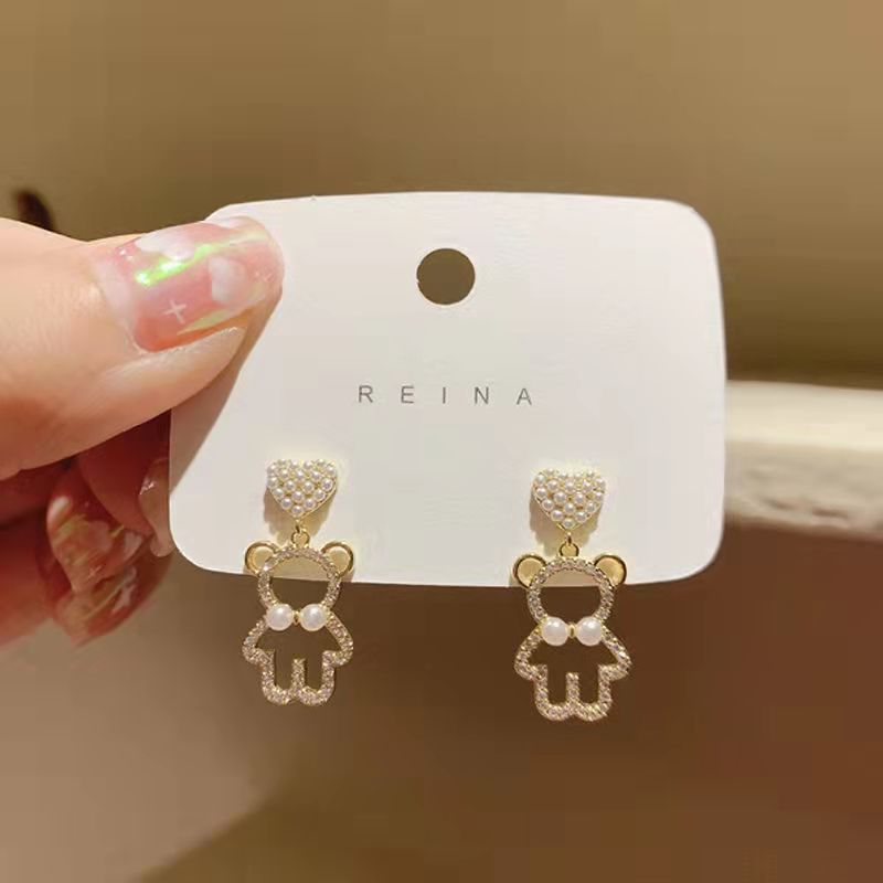 Fun Cartoon Bear Ear Sweet Spring Earrings