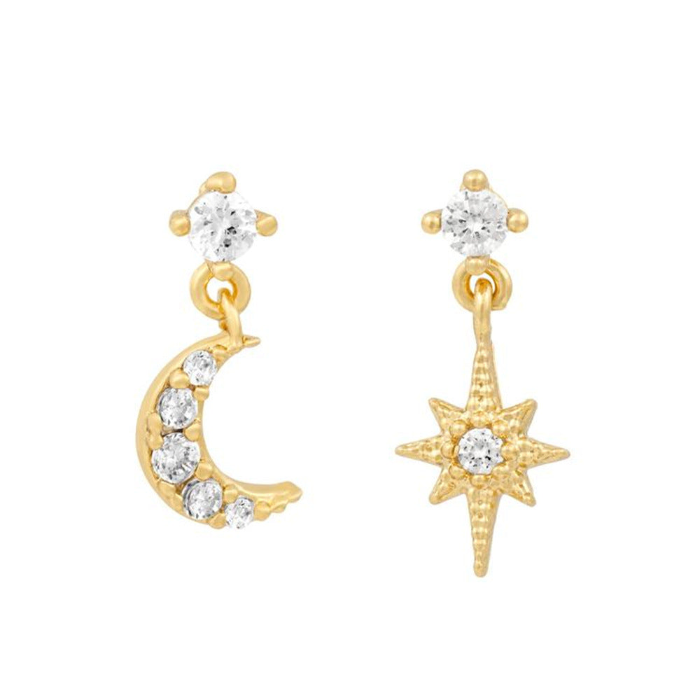 Moon The Stars Asymmetric Ear Real Rings