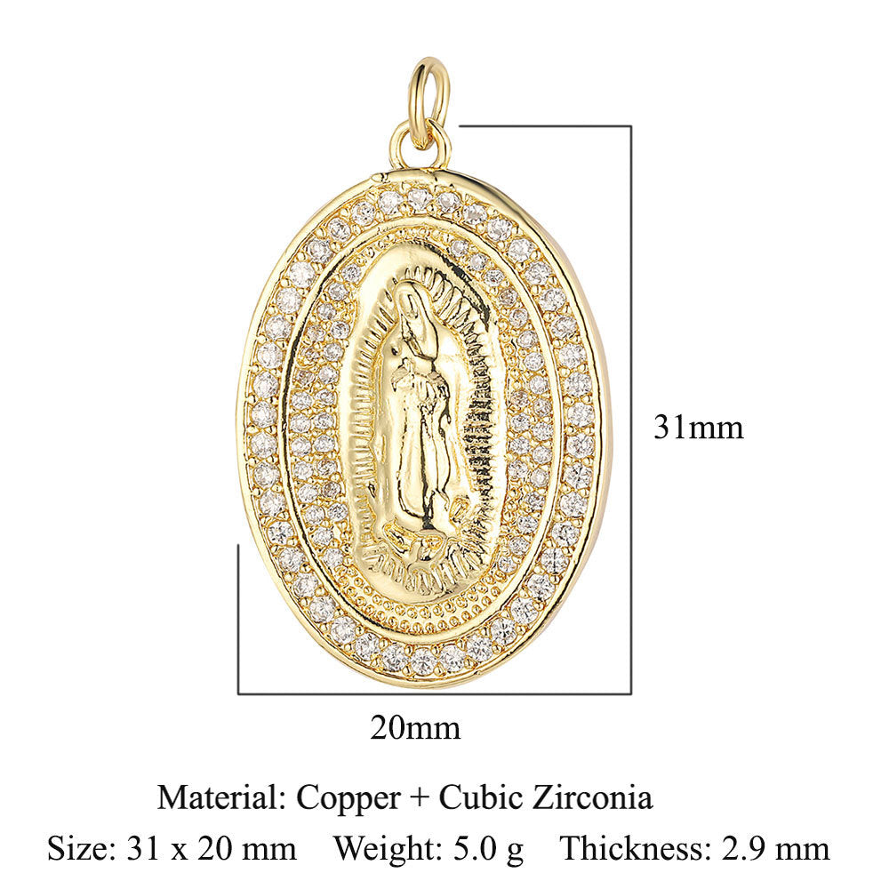 Copper Zircon Ornament Accessories Cross Love Pendants