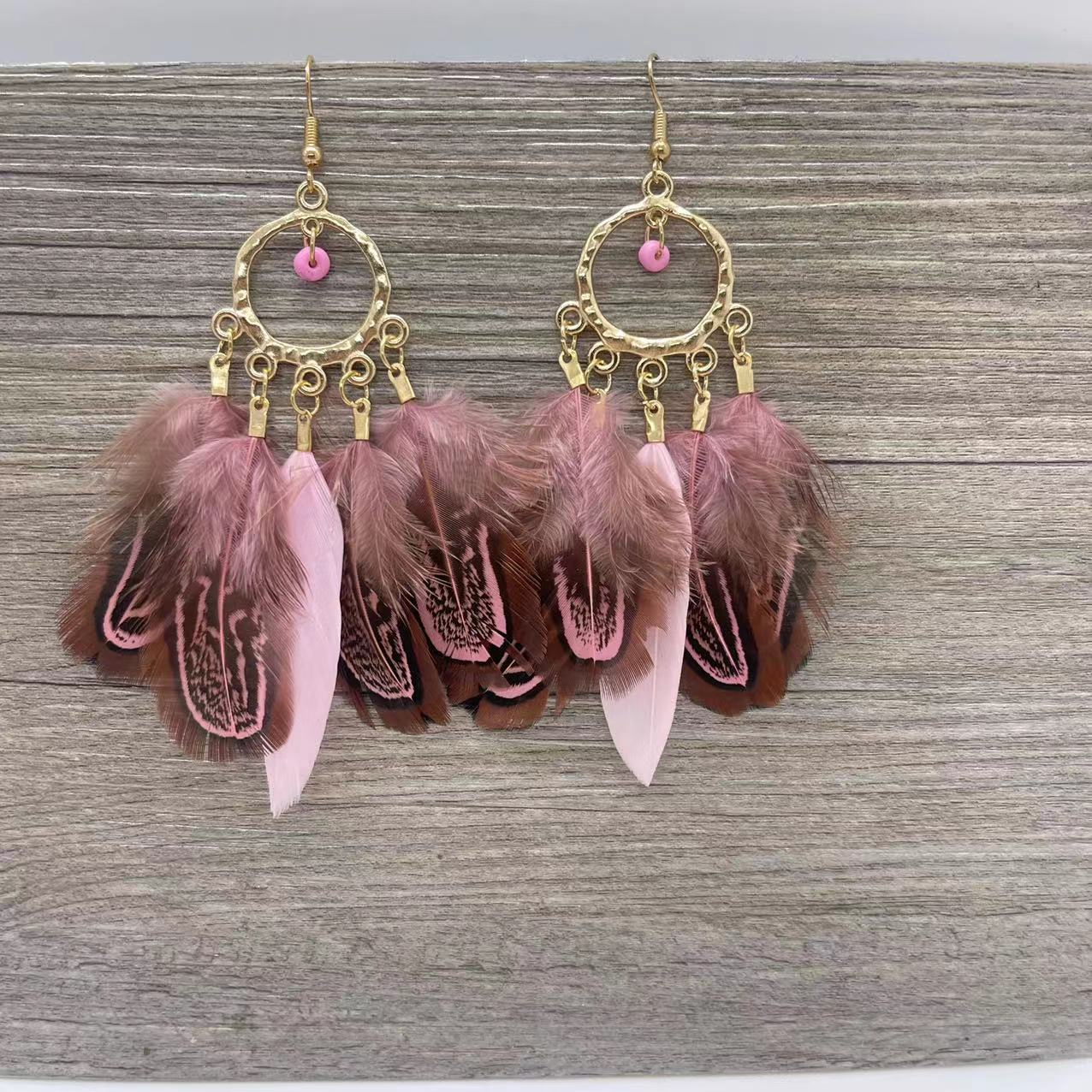 Women's Feather Yunnan Travel Vacation Retro Ethnic Earrings