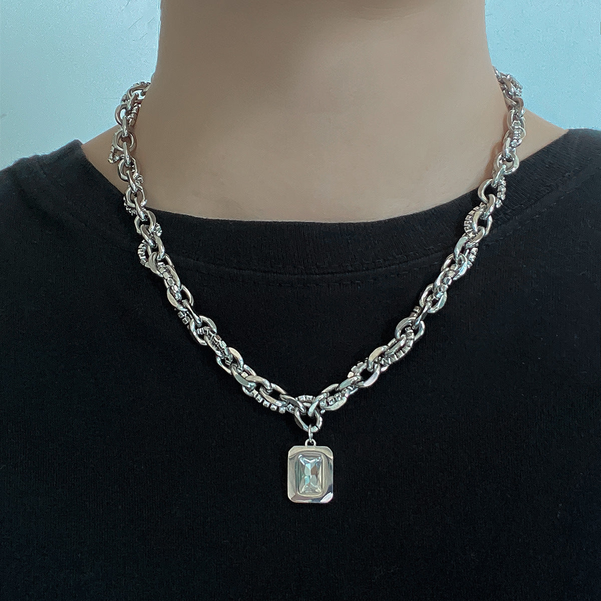 Women's & Men's Sweet Cool Hot Zircon Winding Stitching Cold Necklaces