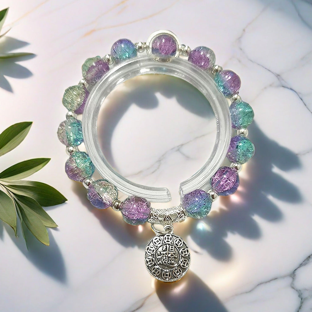 Fantasy Flower Glazed Female Gradient Contrast Bracelet