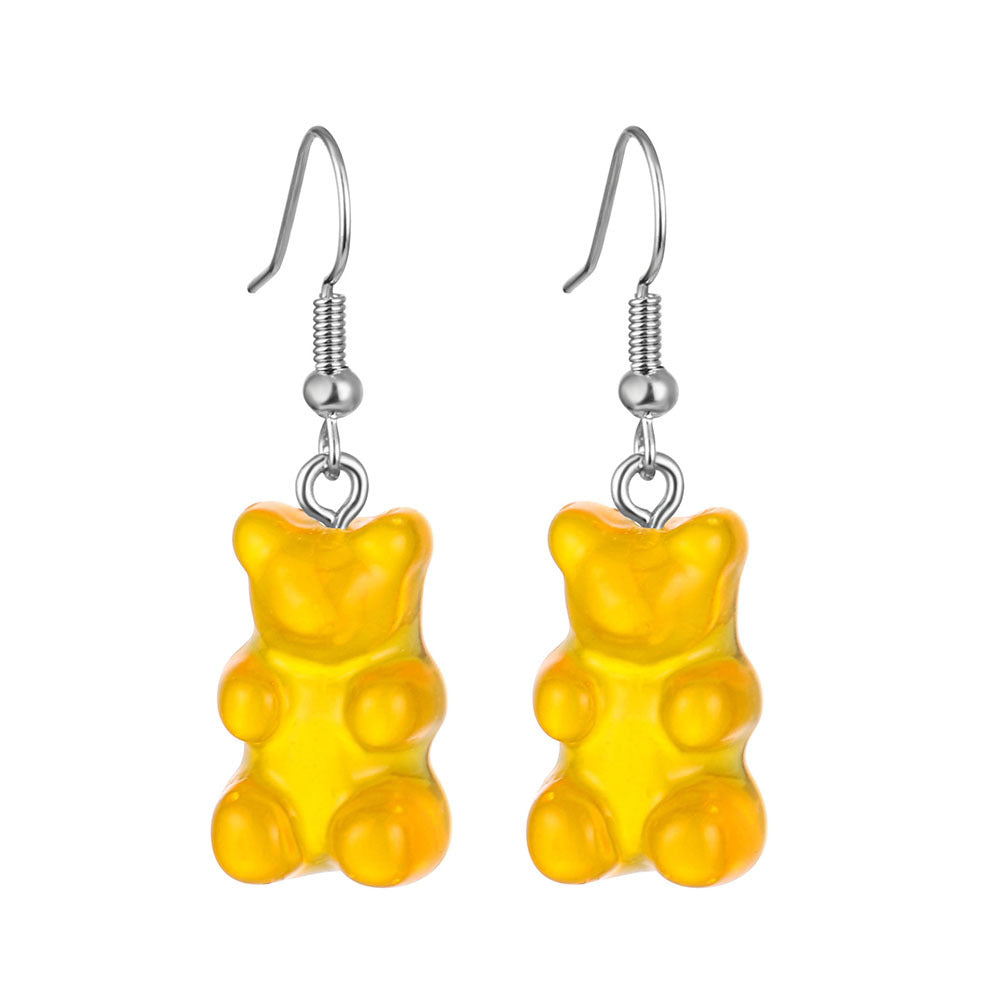 Acrylic Butterfly Cute Bear Ear Clip Earrings