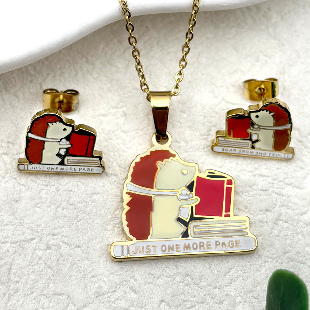 Clear Stock Rainbow Color Small Cartoon Female Oil Pendants