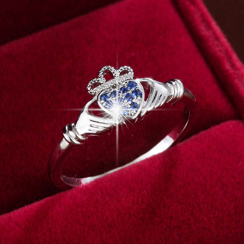 Women's Love Proposal Pure Copper Exquisite Light Luxury Wedding Ring