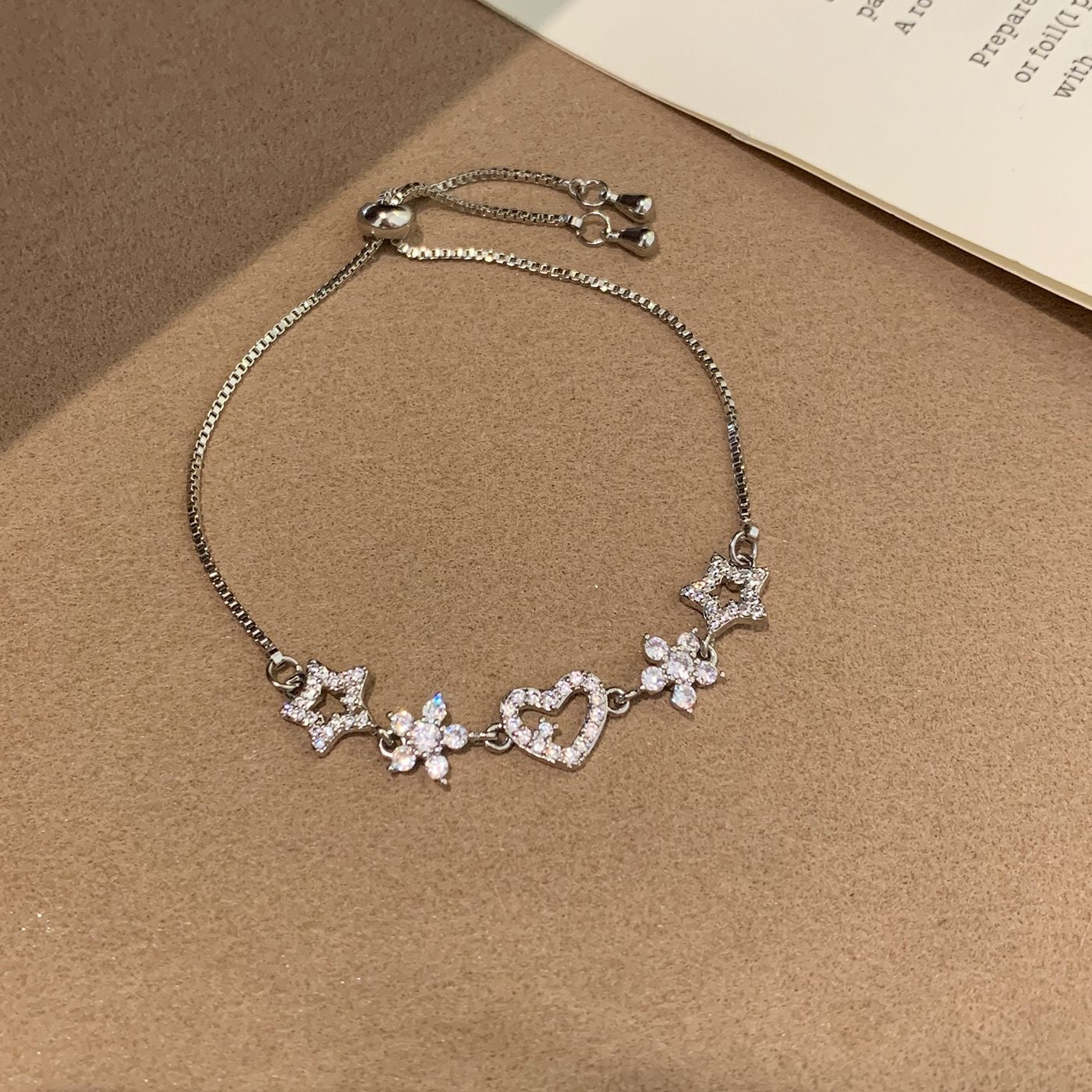 Women's Fully Jeweled Loving Heart Light Luxury High-grade Versatile Niche Bracelet