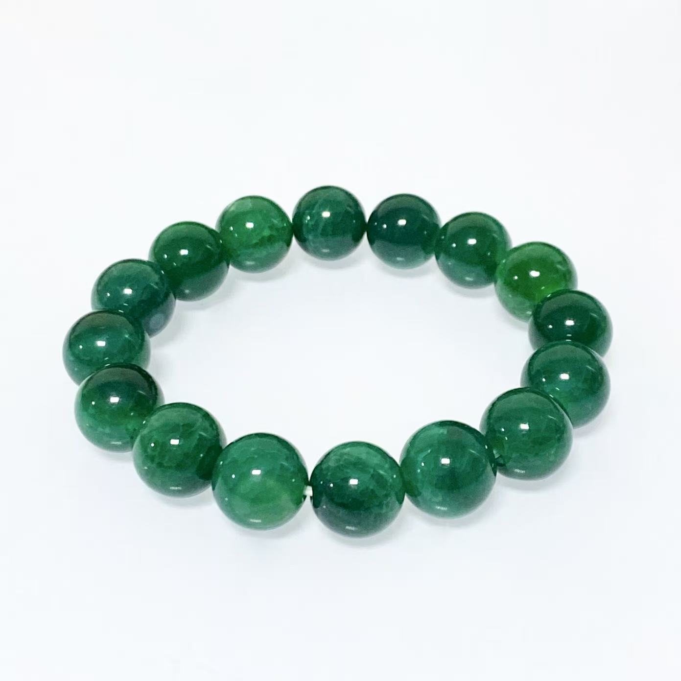 Women's & Men's Dragon Pattern Agate Single Circle Round Beads Life Scale Texture Bracelet